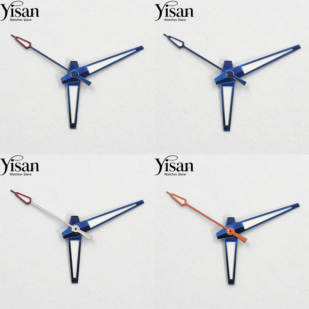 Watch Hands Set Luminous Replacement Nh35 - ชุดเข็มนาฬิกาสีน้ำเงินใหม่ Yisan เรืองแสงสีเขียว สำหรับ NH35 NH36