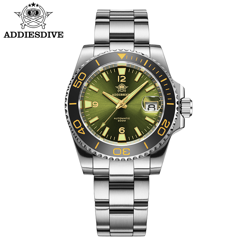 Men Mechanical Watch Sapphire Crystal - ADDIESDIVE ใหม่ดําน้ําของขวัญนาฬิกาผู้ชาย 8215 อัตโนมัติ Sapphire AR