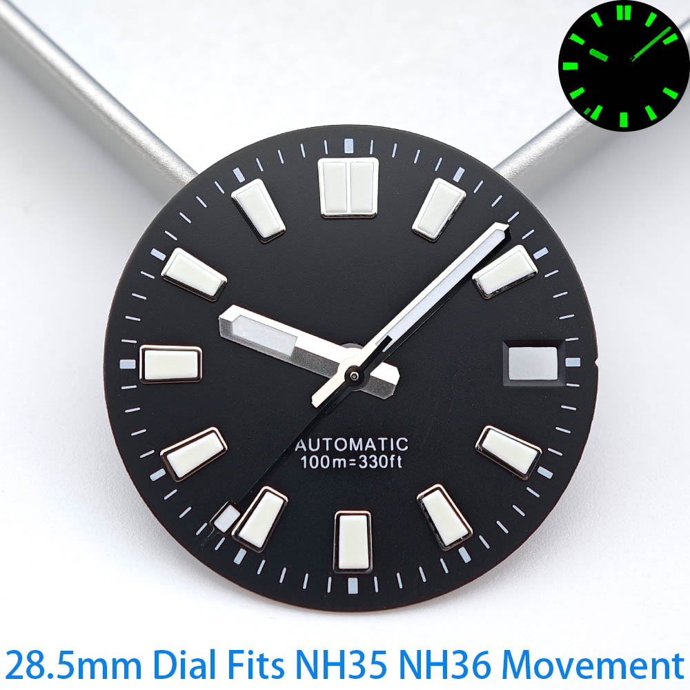 Watch Hands Set Luminous Replacement Nh35 - ลดราคาพิเศษ หน้าปัดและเข็มนาฬิกาเรืองแสงสีเขียวขนาด 28.5 มม. เหมาะสำหรับกลไกอัตโนมัติ NH35