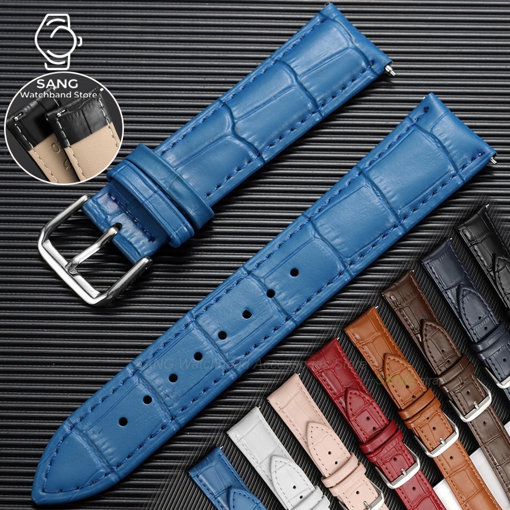 Leather Watch Strap Quick Release 20Mm 22Mm - สายนาฬิกาหนังลายไม้ไผ่แบบคลาสสิก ปลดเร็ว ขนาด 12 มม. 14