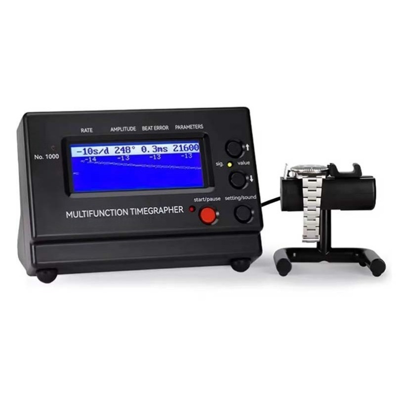Timegrapher Watch Calibration Timing Machine - เครื่องทดสอบเวลาแบบกลไก รุ่นที่ 1000 สีดำ สำหรับตรวจสอบเวลาและปรับตั้งนาฬิกา