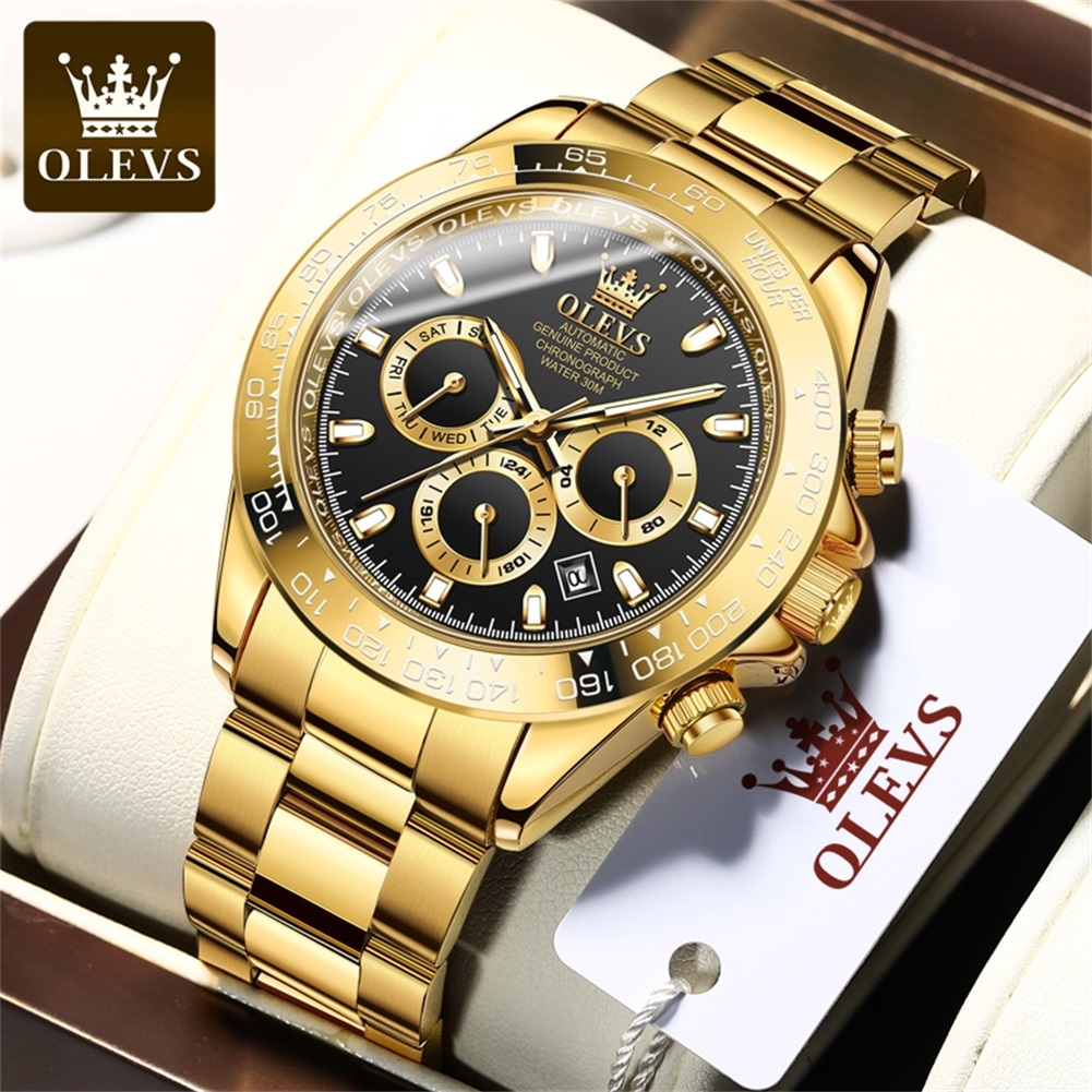 Skeleton Automatic Watch Luxury Tourbillon - OLEVS 6638 นาฬิกาผู้ชาย Tourbillon Dial Dual