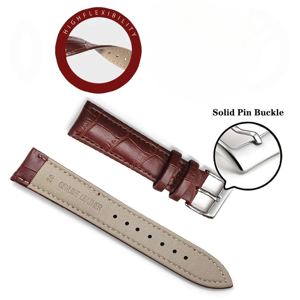 Leather Watch Strap Quick Release 20Mm 22Mm - Universal เปลี่ยนสายนาฬิกาหนังหนังสําหรับผู้ชายผู้หญิง 12mm 14mm 16mm 18mm
