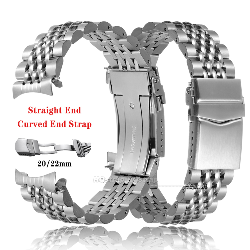 Solid Stainless Steel Watch Bracelet Jubilee - สายนาฬิกาสแตนเลสแบบตรง/โค้ง ขนาด 20 มม. 22 มม.