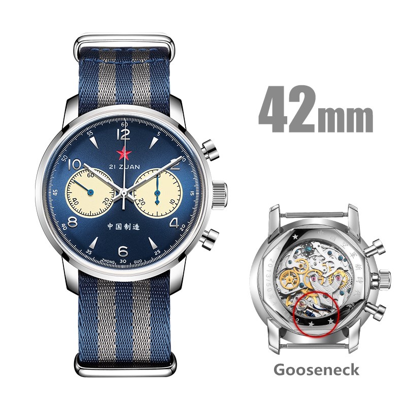 Chronograph Mechanical Watch Seagull 1963 - SEAKOSS 1963 นาฬิกาข้อมือผู้ชายสไตล์เรโทร รุ่น Pilot Chronograph