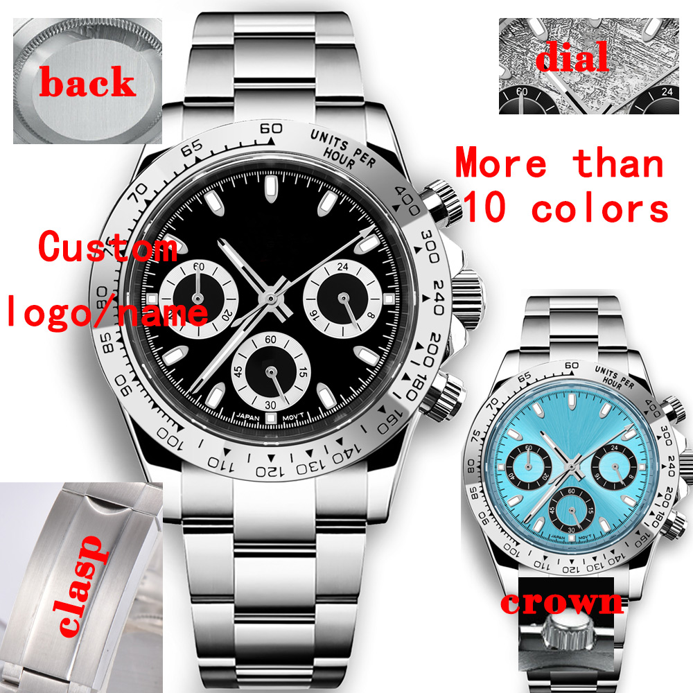 Men Mechanical Watch Sapphire Crystal - นาฬิกาควอตซ์ผู้ชายขนาด 39 มม. รุ่นสั่งทำพิเศษ หรูหรา โครโนกราฟ