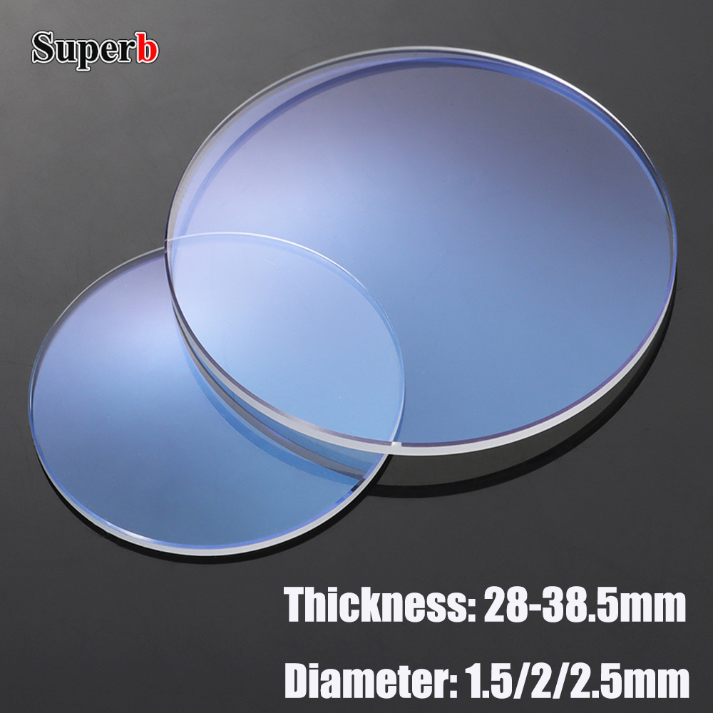 Sapphire Watch Crystal Double Domed - กระจกนาฬิกาแซฟไฟร์หนา 1.5/2.0/2.5 มม. แบบโดมคู่เคลือบ AR สีฟ้า