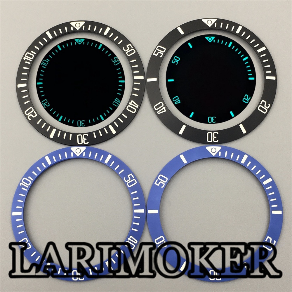 Watch Bezel Insert Ceramic Luminous - Larimoker ฝาเซรามิกสีดำสีน้ำเงิน38มม. ใส่สีน้ำเงินส่องสว่าง40มม. สำหรับกรอบนาฬิกานาฬิกาเรือดำน้ำ