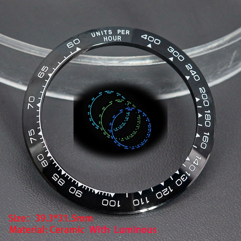 Watch Bezel Insert Ceramic Luminous - 39.3*31.5 มม.Daytna เซรามิค BEZEL แทรก Fit