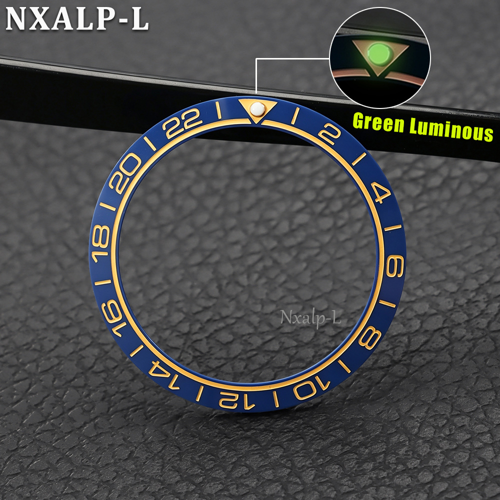 Watch Bezel Insert Ceramic Luminous - ขอบหน้าปัดนาฬิกาเซรามิกสีเขียวเรืองแสง ขนาด 38 มม.*30.5 มม. สำหรับตัวเรือนนาฬิกาขนาด