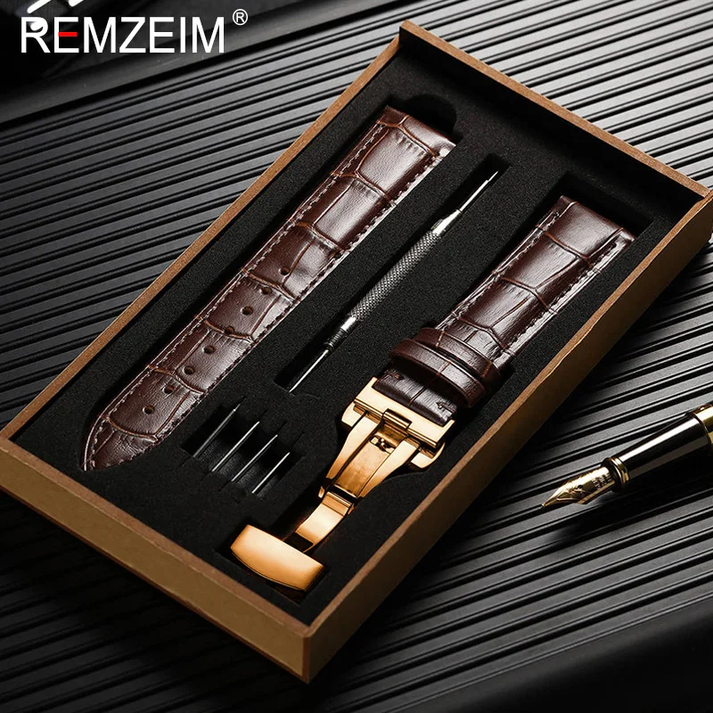 Leather Watch Strap Quick Release 20Mm 22Mm - REMZEIM ใหม่หนัง Watchband 16mm 17mm 18mm