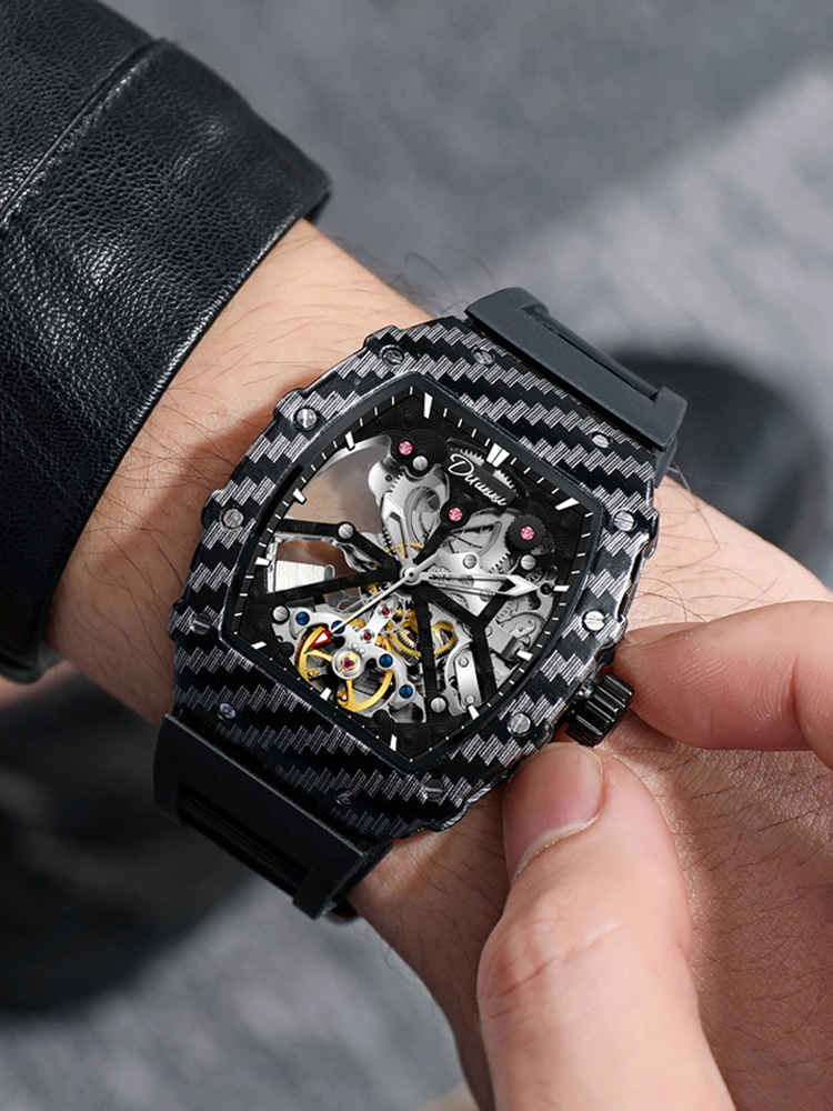 นาฬิกาแฟชั่น Tourbillon แบรนด์ - Skeleton Automatic Watch Luxury Tourbillon บทวิจารณ์และราคา