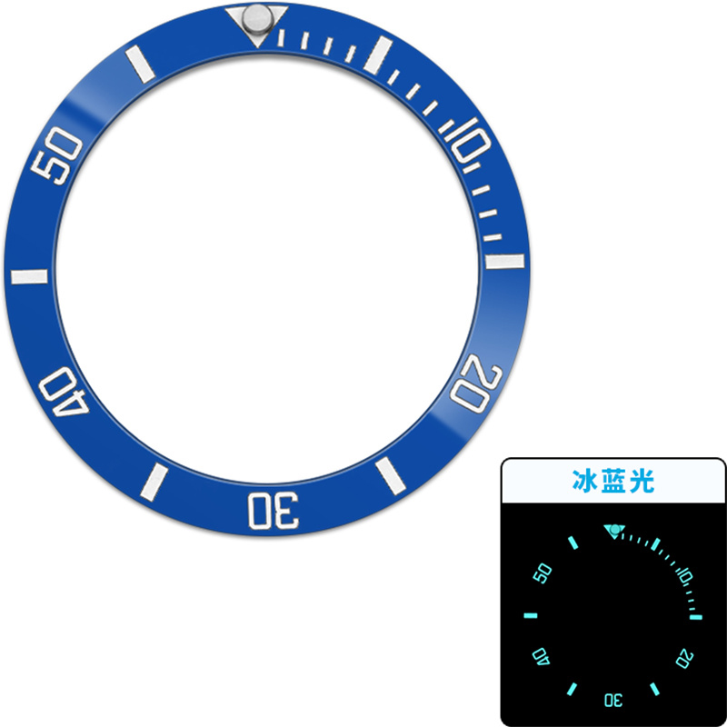 สีเขียวสีฟ้าส่องสว่างลาด 38 มม - Watch Bezel Insert Ceramic Luminous บทวิจารณ์และราคา