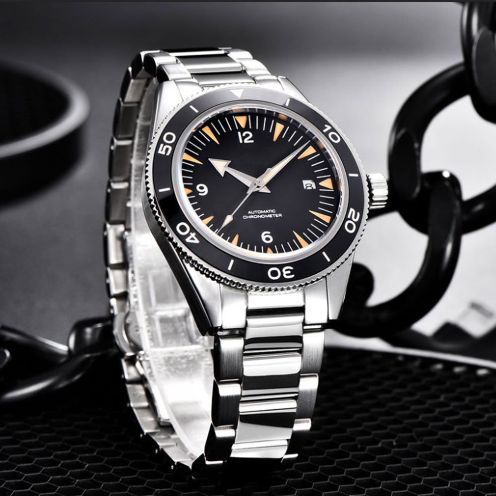 โลโก้ที่กําหนดเอง NH35 นาฬิกา  - Men Mechanical Watch Sapphire Crystal บทวิจารณ์และราคา
