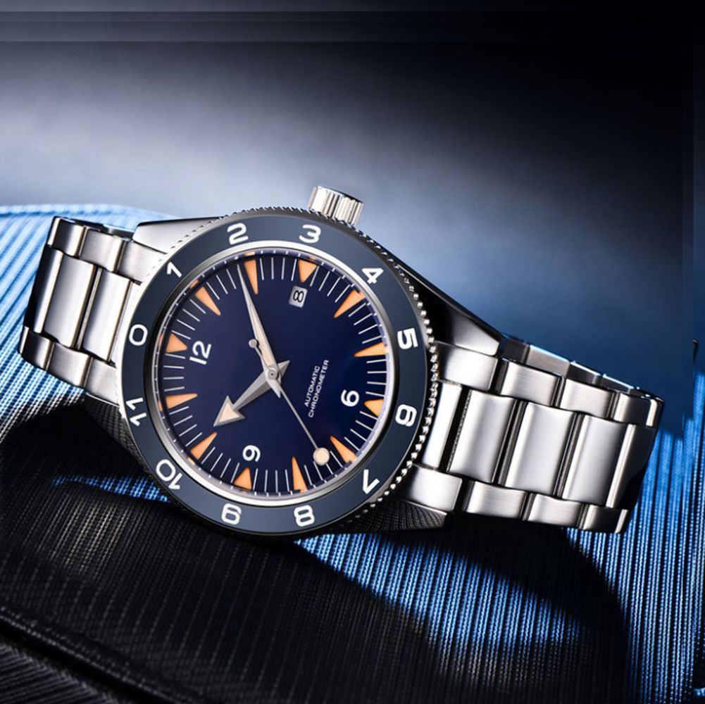 โลโก้ที่กําหนดเอง NH35 นาฬิกา  - Men Mechanical Watch Sapphire Crystal บทวิจารณ์และราคา