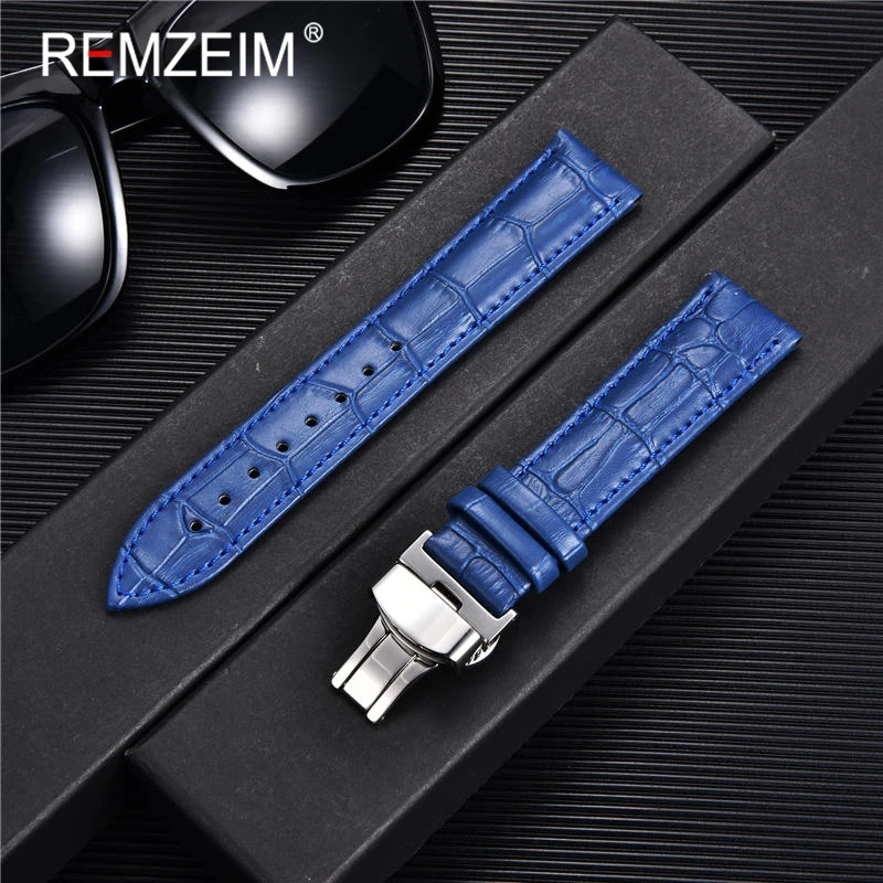 สายนาฬิกาหนังแท้18มม. 20มม. 22 - Leather Watch Strap Quick Release 20Mm 22Mm บทวิจารณ์และราคา