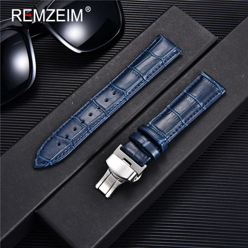 สายนาฬิกาหนังแท้18มม. 20มม. 22 - Leather Watch Strap Quick Release 20Mm 22Mm บทวิจารณ์และราคา