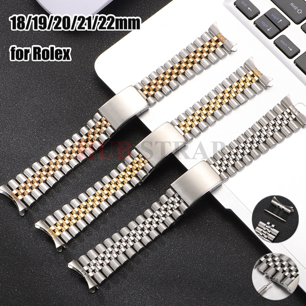 สายนาฬิกาสแตนเลสแท้ ขนาด 18 มม - Solid Stainless Steel Watch Bracelet Jubilee บทวิจารณ์และราคา