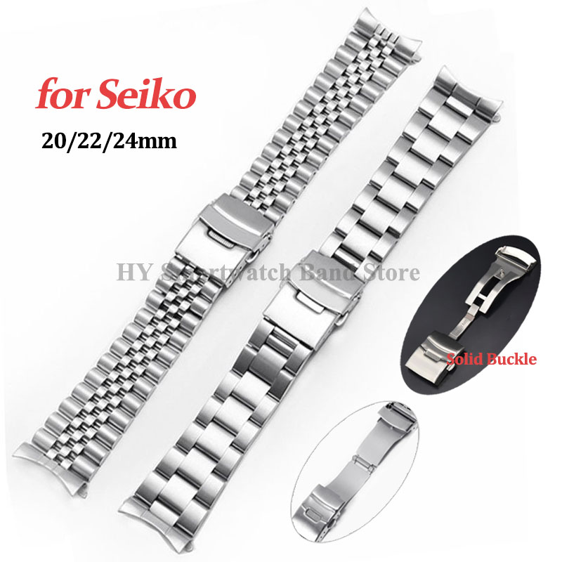 สแตนเลสสตีลสร้อยข้อมือสําหรับ  - Solid Stainless Steel Watch Bracelet Jubilee บทวิจารณ์และราคา