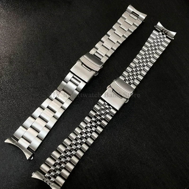 สแตนเลสสตีลสร้อยข้อมือสําหรับ  - Solid Stainless Steel Watch Bracelet Jubilee บทวิจารณ์และราคา