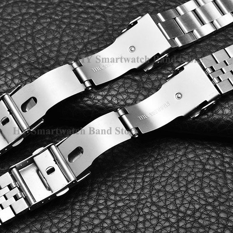 สแตนเลสสตีลสร้อยข้อมือสําหรับ  - Solid Stainless Steel Watch Bracelet Jubilee บทวิจารณ์และราคา