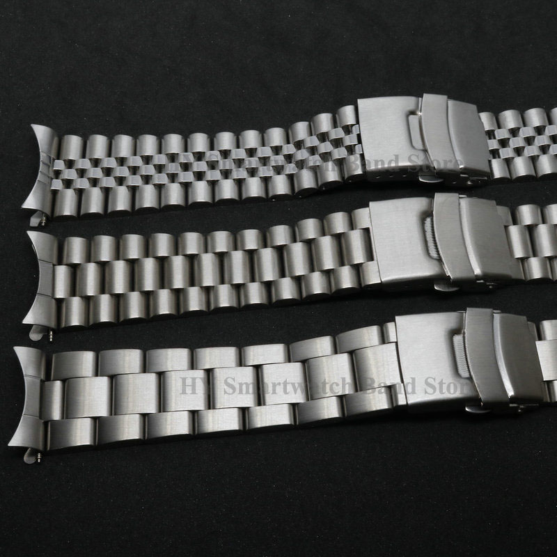 สแตนเลสสตีลสร้อยข้อมือสําหรับ  - Solid Stainless Steel Watch Bracelet Jubilee บทวิจารณ์และราคา