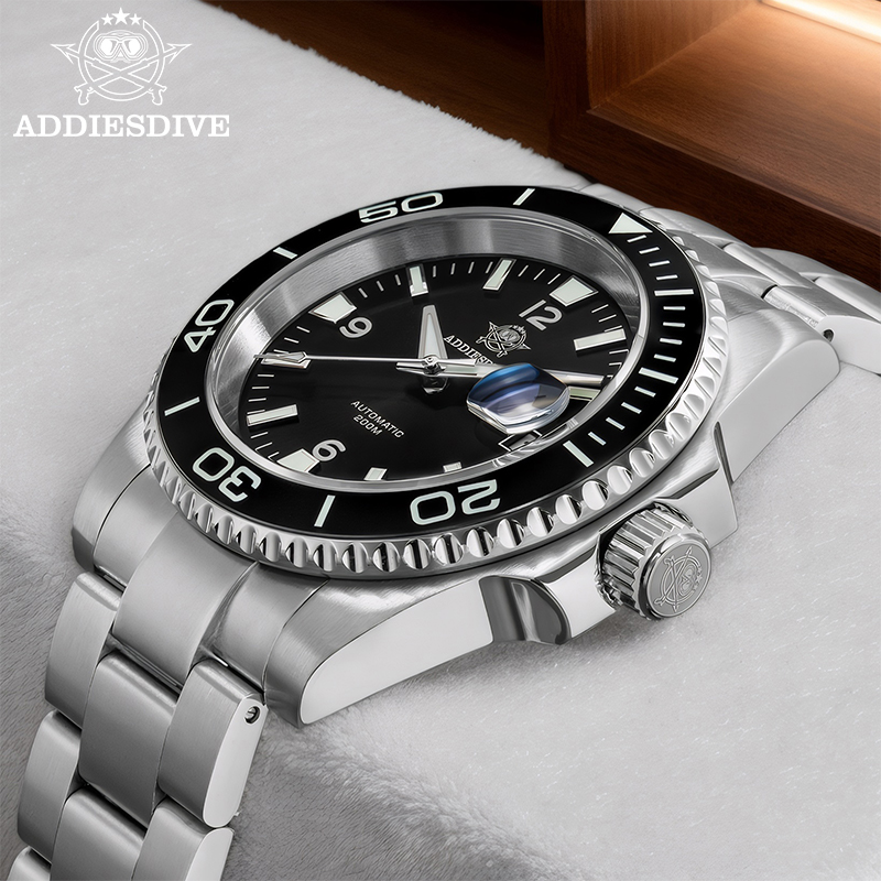 ADDIESDIVE ใหม่ดําน้ําของขวัญน - Men Mechanical Watch Sapphire Crystal บทวิจารณ์และราคา