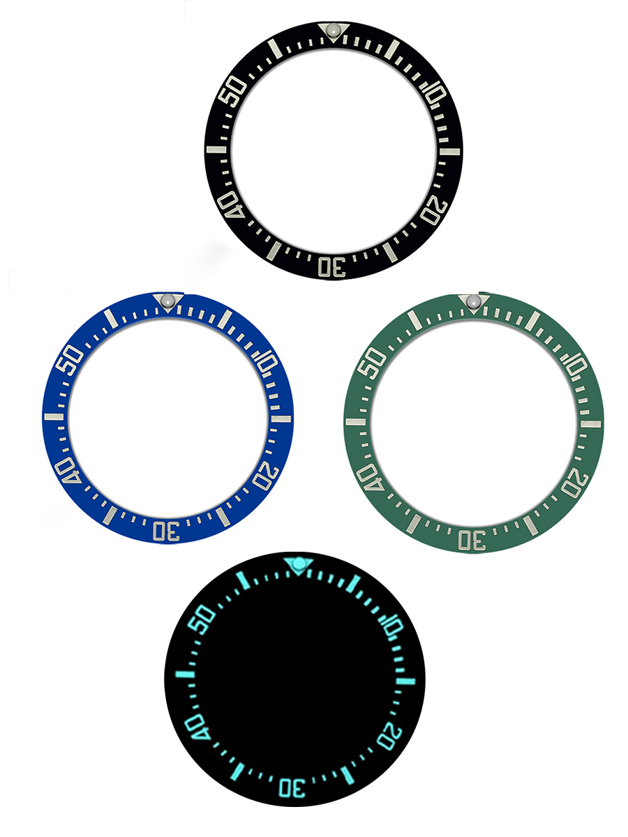 ขอบหน้าปัดเซรามิกโค้งสีน้ำเงิน - Watch Bezel Insert Ceramic Luminous บทวิจารณ์และราคา