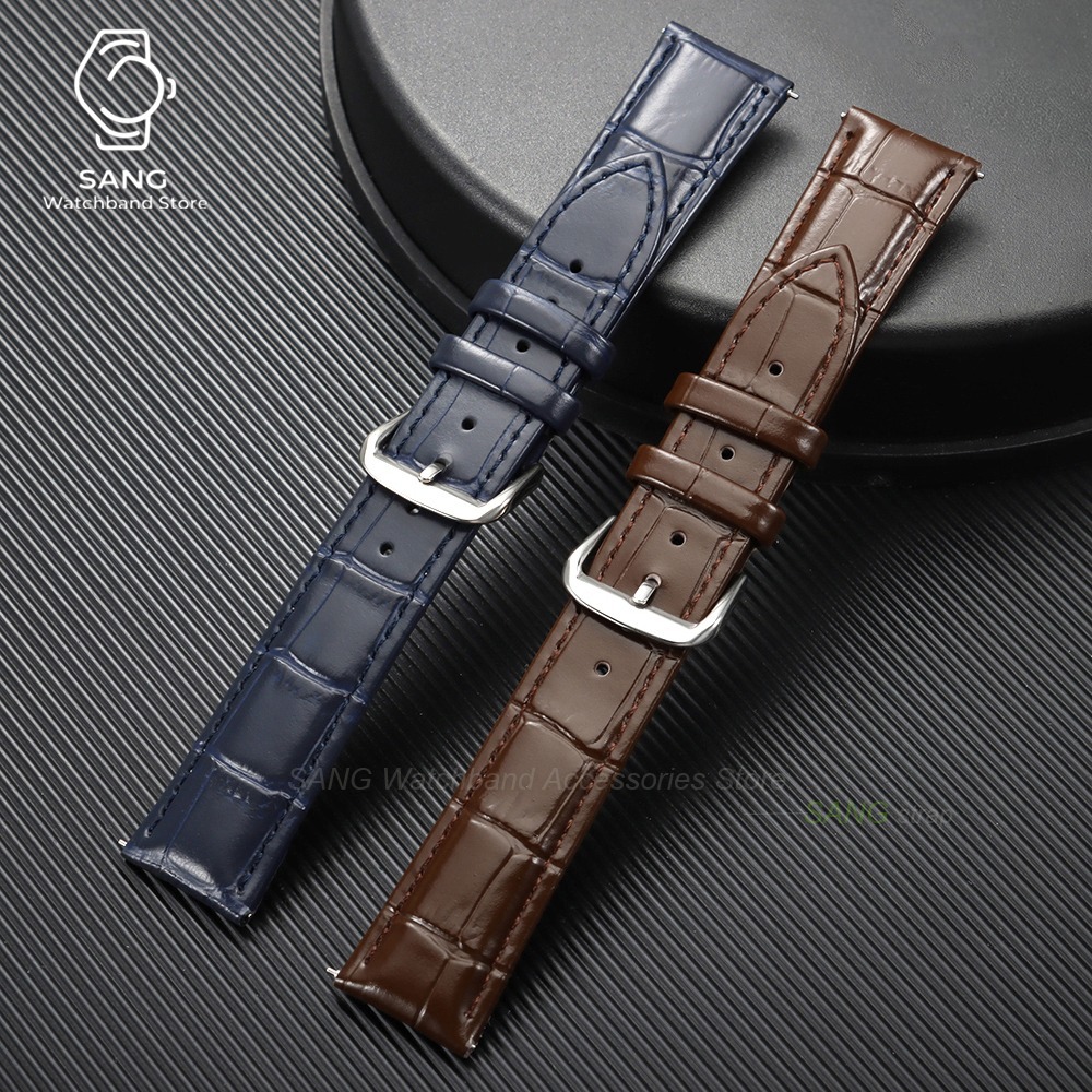 สายนาฬิกาหนังลายไม้ไผ่แบบคลาสส - Leather Watch Strap Quick Release 20Mm 22Mm บทวิจารณ์และราคา