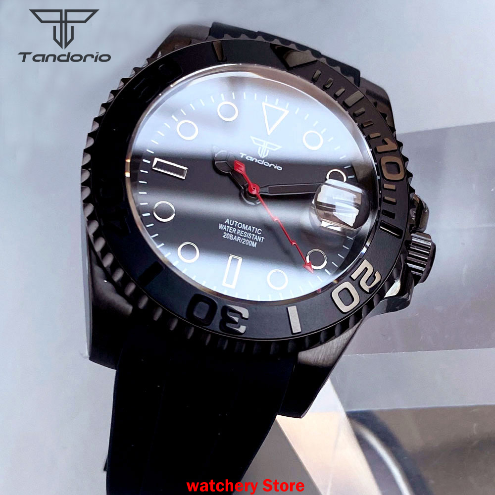ใหม่มาถึง Tandorio สีดําดําน้ํ - Automatic Dive Watch 200M Nh35 Movement บทวิจารณ์และราคา