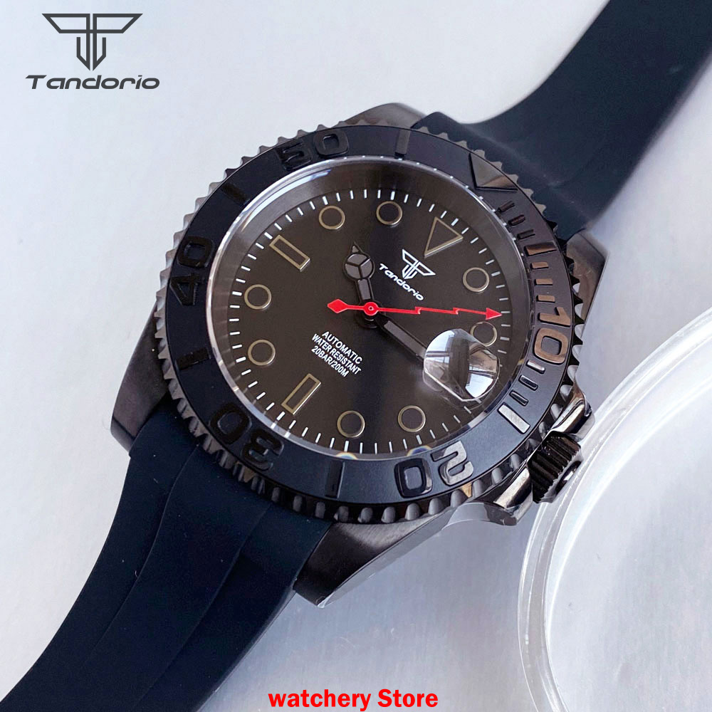 ใหม่มาถึง Tandorio สีดําดําน้ํ - Automatic Dive Watch 200M Nh35 Movement บทวิจารณ์และราคา
