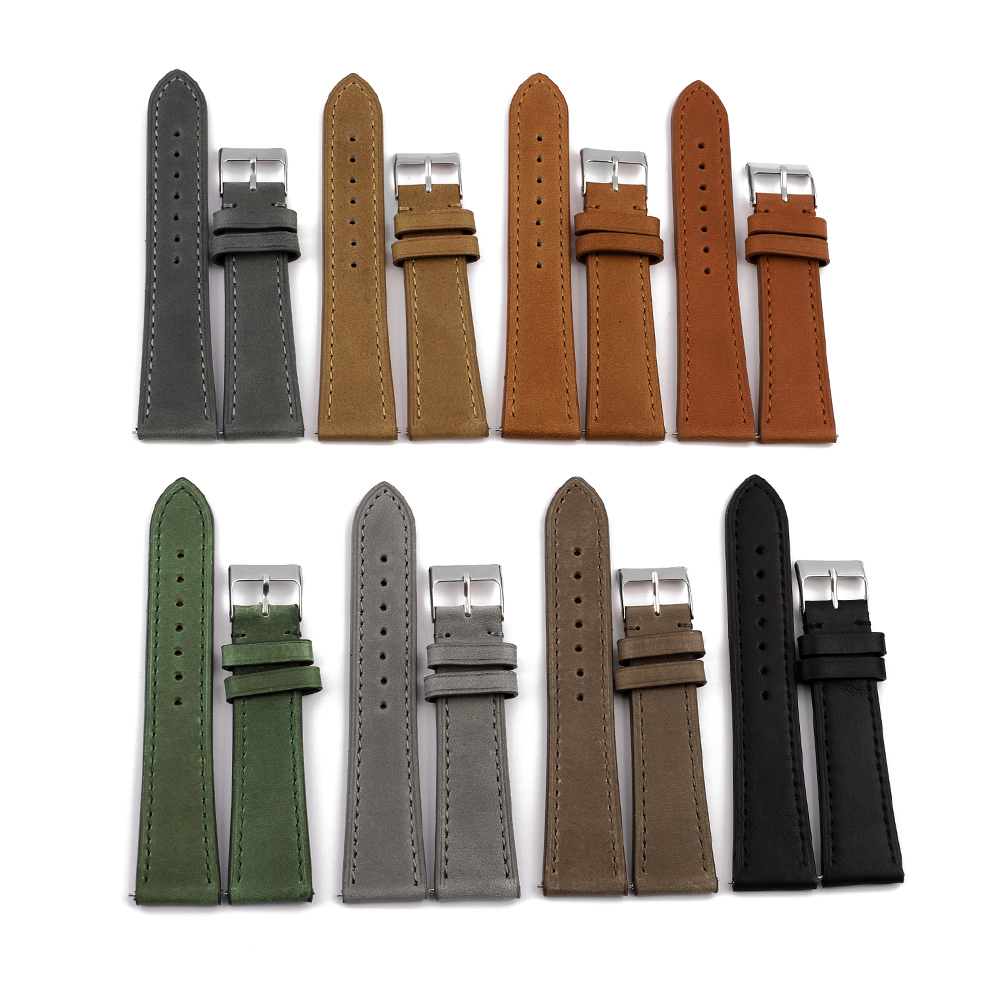 สายนาฬิกาสำหรับผู้ชายและผู้หญิ - Leather Watch Strap Quick Release 20Mm 22Mm บทวิจารณ์และราคา