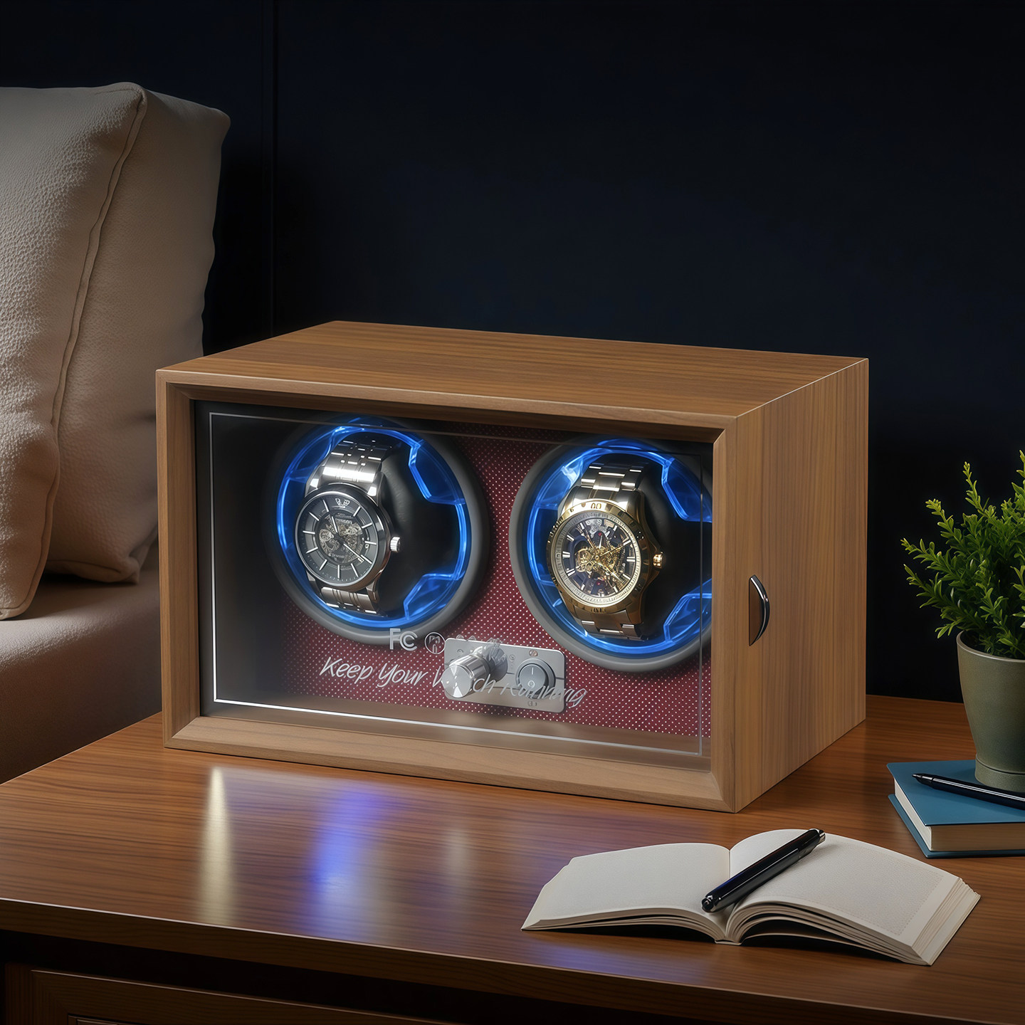 กล่องหมุนนาฬิกาอัตโนมัติแบบคู่ - Watch Winder Automatic Dual Watch Box บทวิจารณ์และราคา