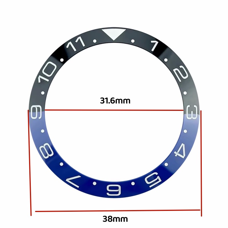 ชิ้นส่วนนาฬิกา ขนาด 38 มม.*31. - Watch Bezel Insert Ceramic Luminous บทวิจารณ์และราคา