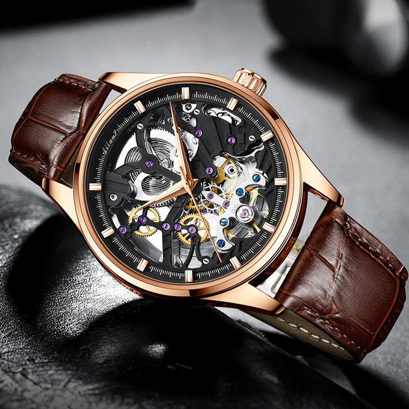 นาฬิกาข้อมือสำหรับผู้ชาย Ailan - Skeleton Automatic Watch Luxury Tourbillon บทวิจารณ์และราคา