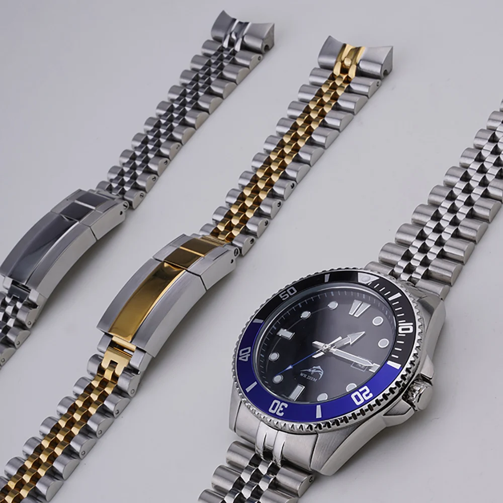 Rolamy 22 มม.Jubilee นาฬิกาสํา - Solid Stainless Steel Watch Bracelet Jubilee บทวิจารณ์และราคา