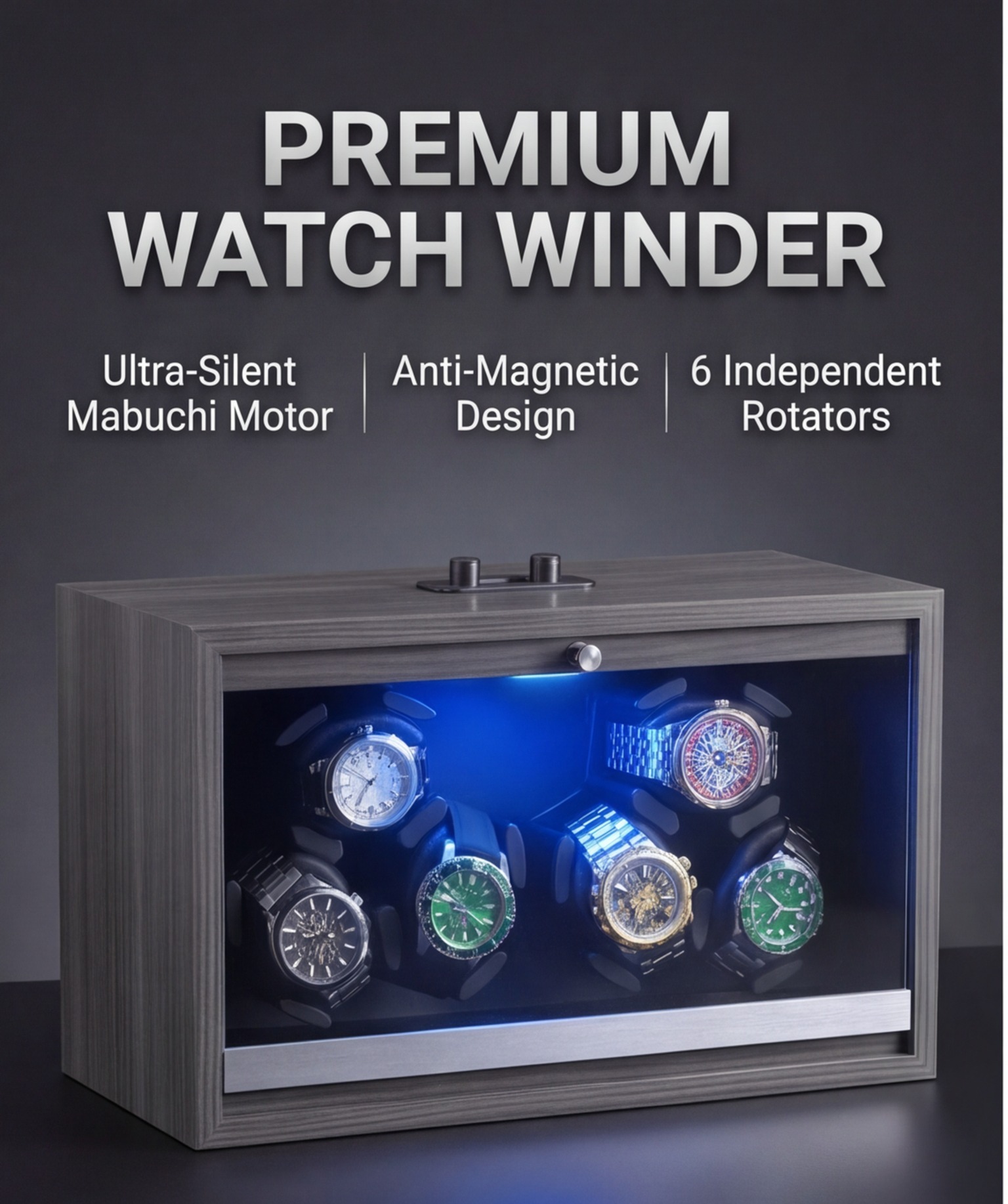กล่องหมุนนาฬิกาอัตโนมัติแบบพรี - Watch Winder Automatic Dual Watch Box บทวิจารณ์และราคา