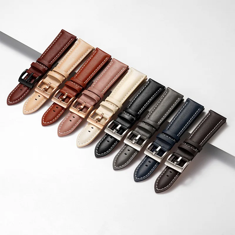 สายนาฬิกาหนังแท้ขนาด 14 มม. 16 - Leather Watch Strap Quick Release 20Mm 22Mm บทวิจารณ์และราคา