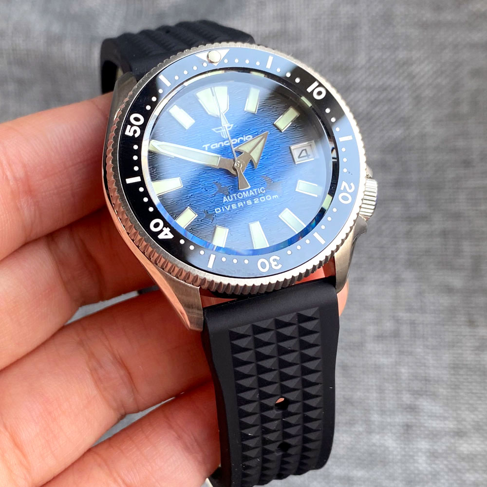37 มม.Tandorio 200Mดําน้ําNH35 - Automatic Dive Watch 200M Nh35 Movement บทวิจารณ์และราคา