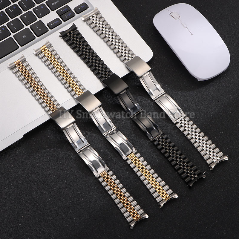 สายนาฬิกาโลหะปลายโค้งขนาด 13/1 - Solid Stainless Steel Watch Bracelet Jubilee บทวิจารณ์และราคา