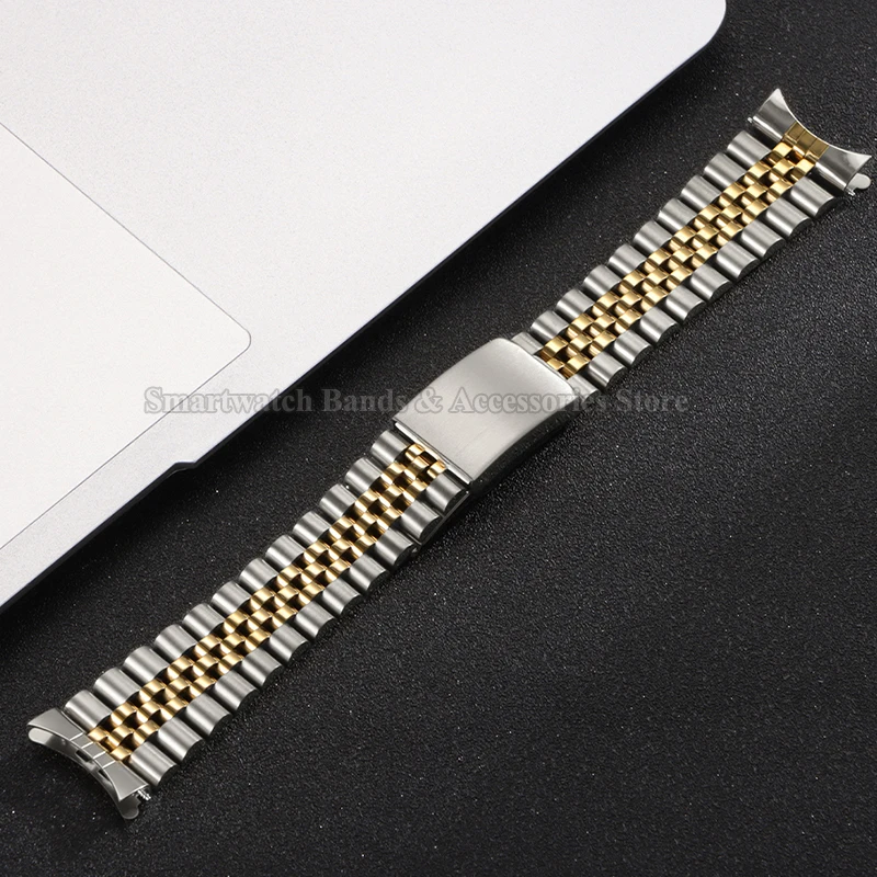 สายนาฬิกาโลหะปลายโค้งขนาด 13/1 - Solid Stainless Steel Watch Bracelet Jubilee บทวิจารณ์และราคา
