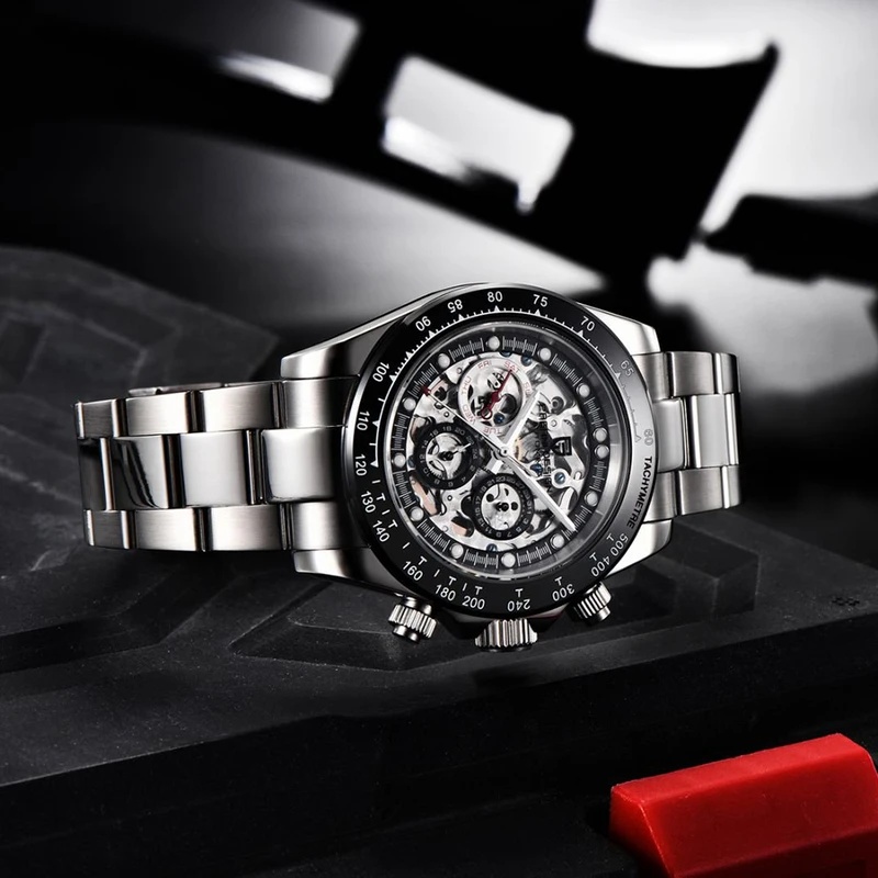 นาฬิกาข้อมือสำหรับผู้ชาย PAGAN - Men Mechanical Watch Sapphire Crystal บทวิจารณ์และราคา