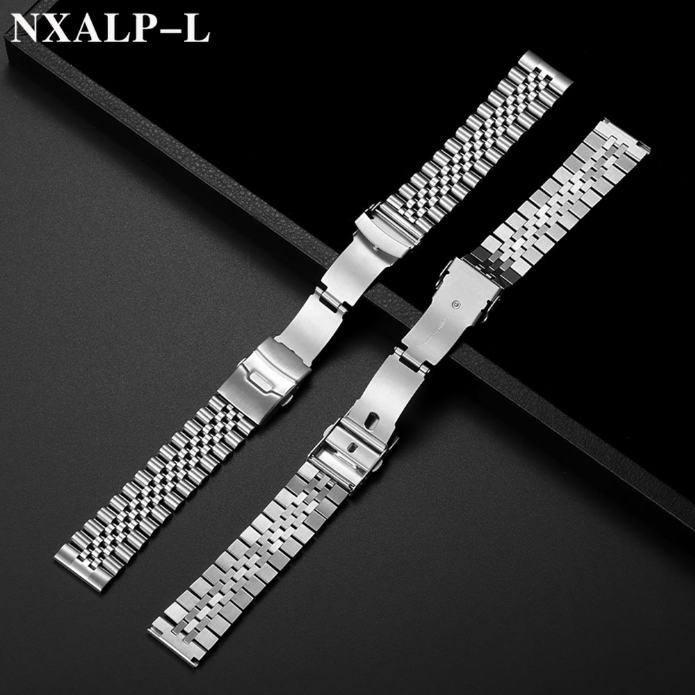 Straight End สแตนเลสสตีลสําหรั - Solid Stainless Steel Watch Bracelet Jubilee บทวิจารณ์และราคา