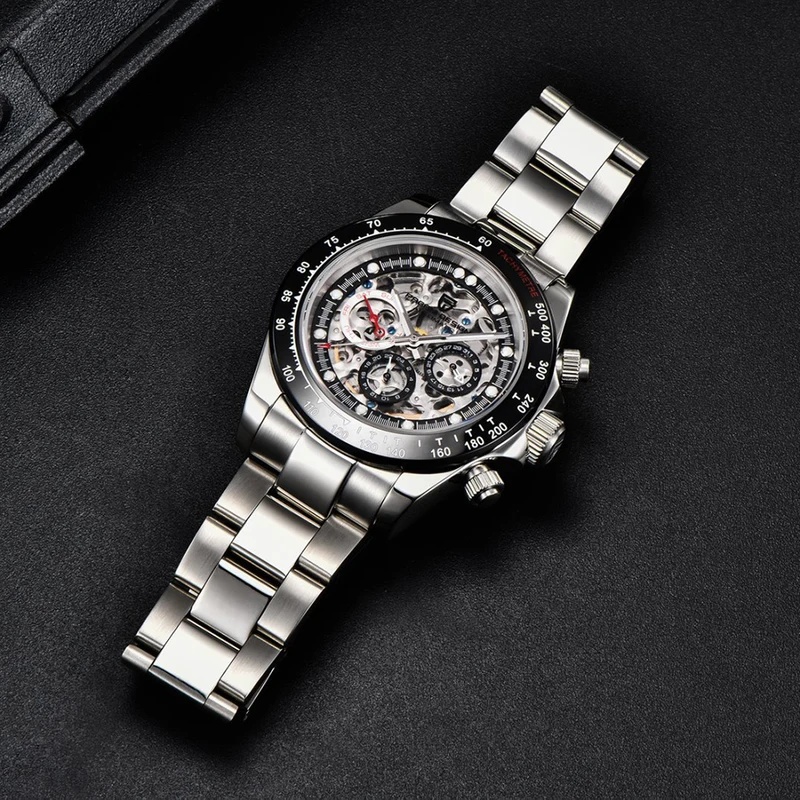 นาฬิกาข้อมือสำหรับผู้ชาย PAGAN - Men Mechanical Watch Sapphire Crystal บทวิจารณ์และราคา