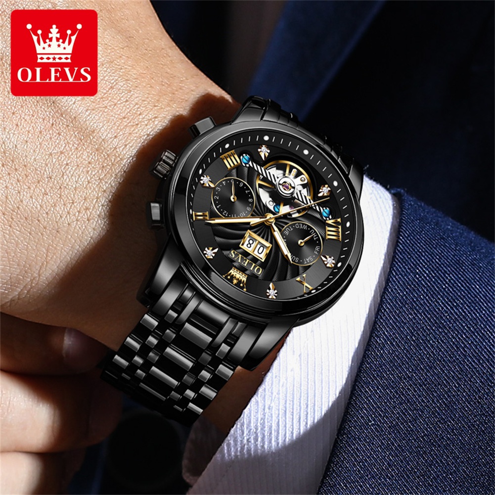 นาฬิกาผู้ชาย OLEVS รุ่นคลาสสิก - Skeleton Automatic Watch Luxury Tourbillon บทวิจารณ์และราคา