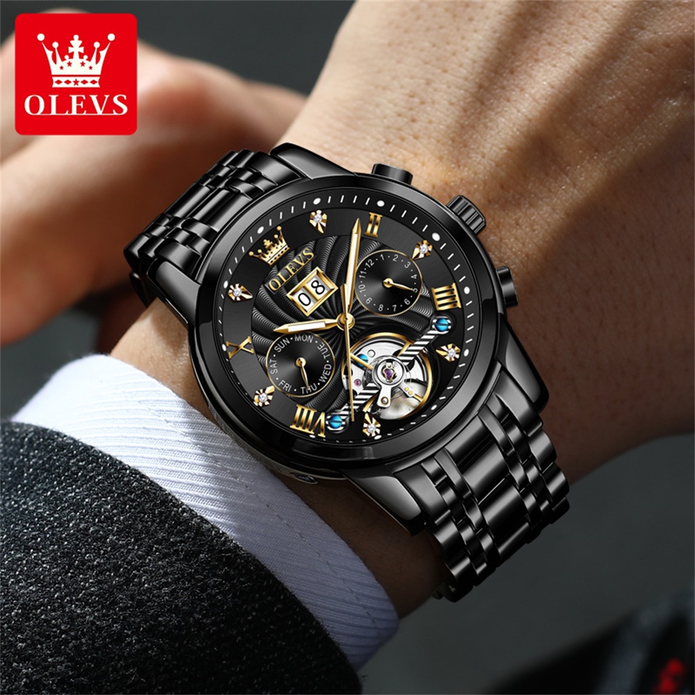 นาฬิกาผู้ชาย OLEVS รุ่นคลาสสิก - Skeleton Automatic Watch Luxury Tourbillon บทวิจารณ์และราคา