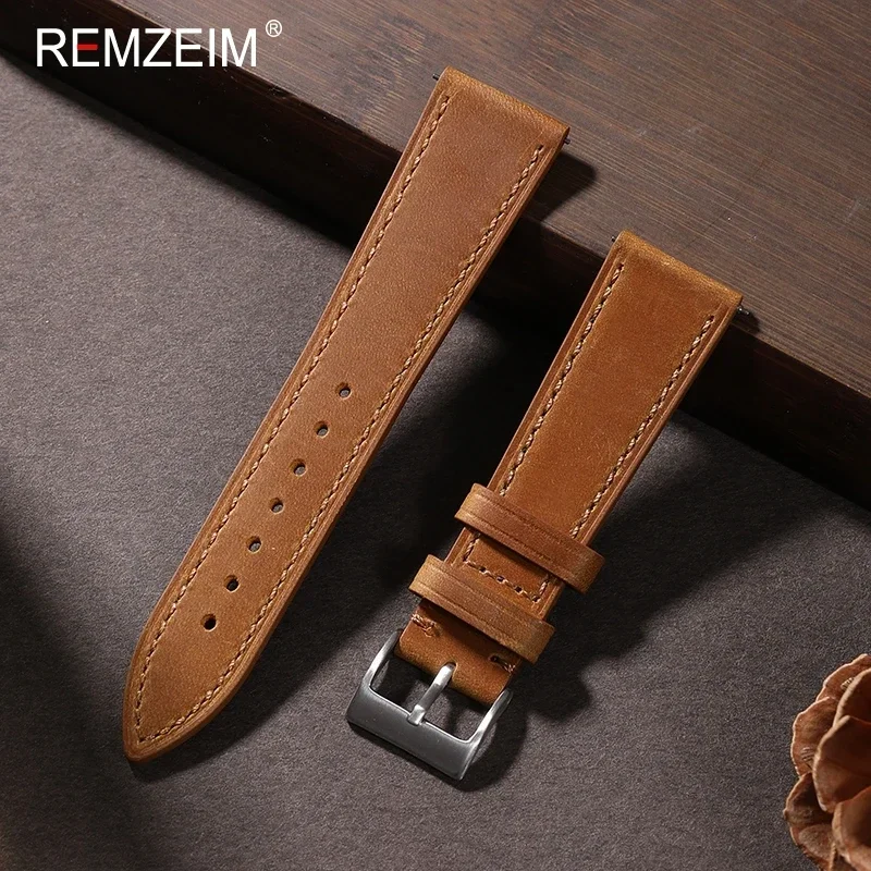 Strap18mm นาฬิกาหนังอเนกประสงค - Leather Watch Strap Quick Release 20Mm 22Mm บทวิจารณ์และราคา