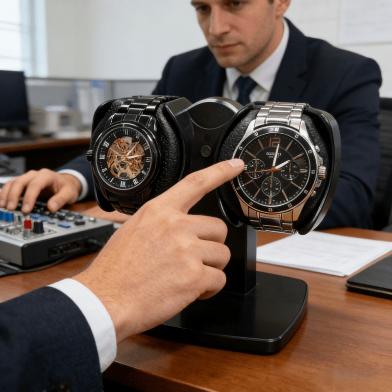 กล่องเก็บนาฬิกาแบบหมุนอัตโนมัต - Watch Winder Automatic Dual Watch Box บทวิจารณ์และราคา