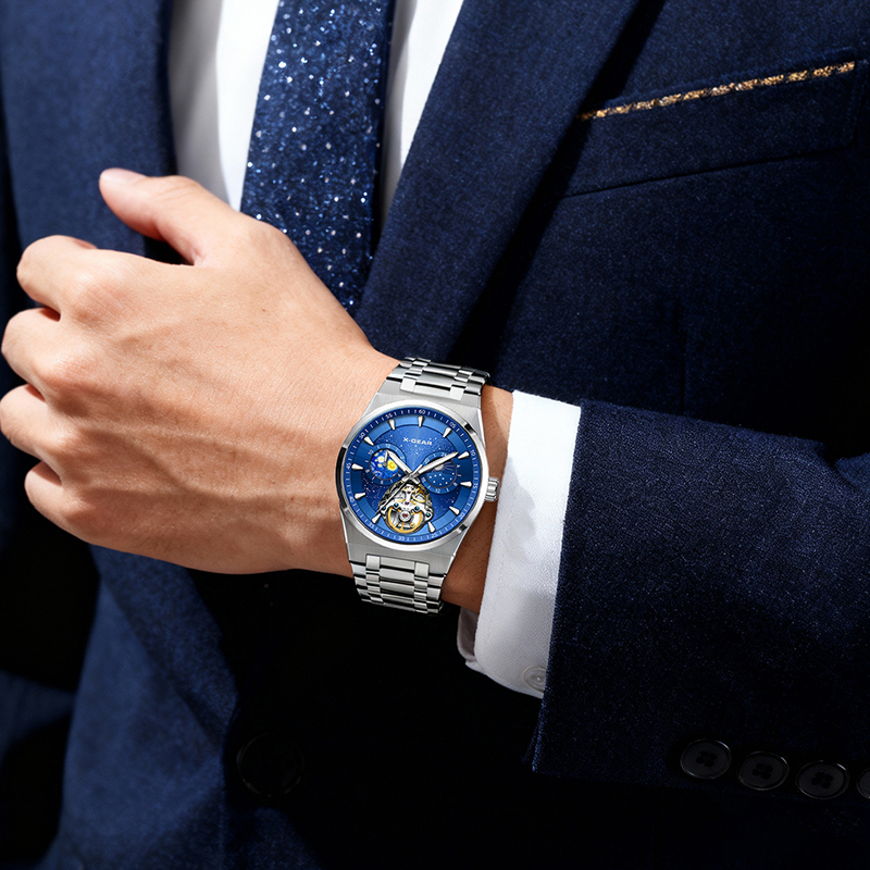 นาฬิกาข้อมือผู้ชาย X-GEAR Flyw - Skeleton Automatic Watch Luxury Tourbillon บทวิจารณ์และราคา