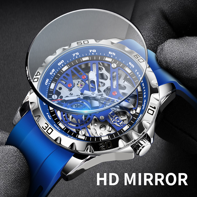 Lige นาฬิกา Tourbillon กลไกหรู - Skeleton Automatic Watch Luxury Tourbillon บทวิจารณ์และราคา